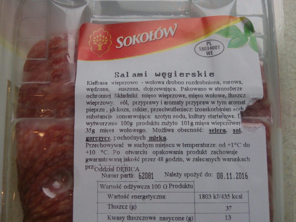 Salami węgierskie Sokołów 