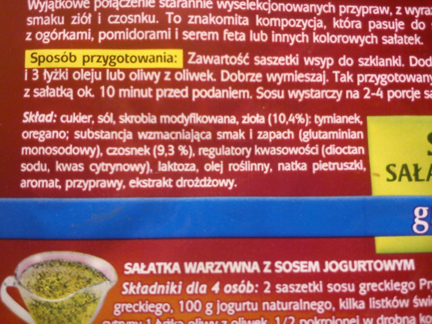 Sos sałakowy grecki ziołowo-czosnkowy Prymat 