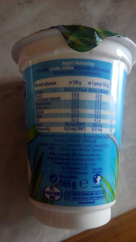 Jogurt naturalny łagodny Danone 