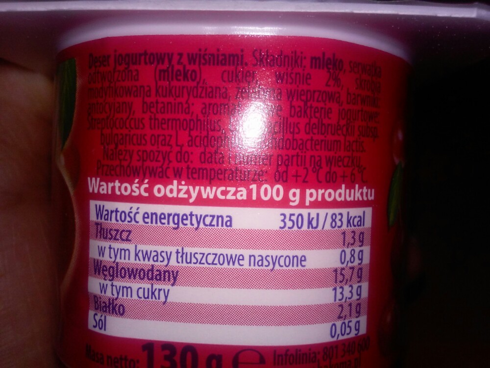 Jogurt Polskie Smaki BAKOMA o smaku wiśniowym 
