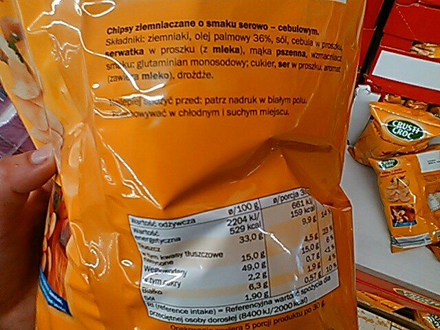 Chipsy o smaku serowo-cebulowym, CRUSTI CROC lidl