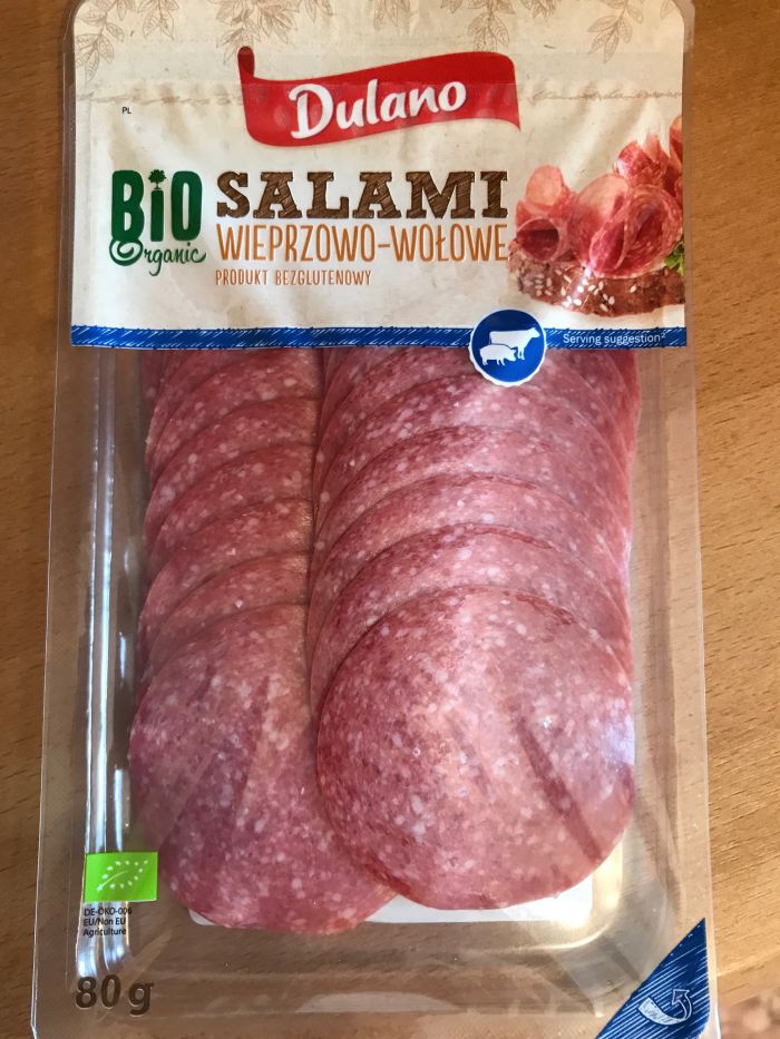 Bio Organic Salami wieprzowo-wolowe Dulano lidl