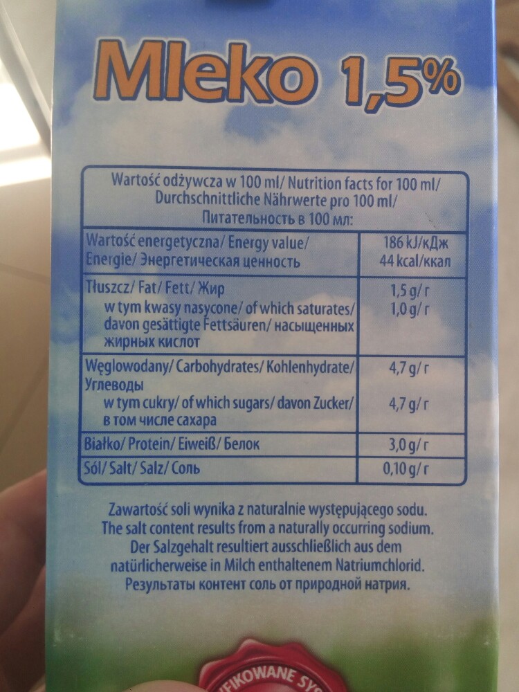 Mleko 1.5% Mlekowita 