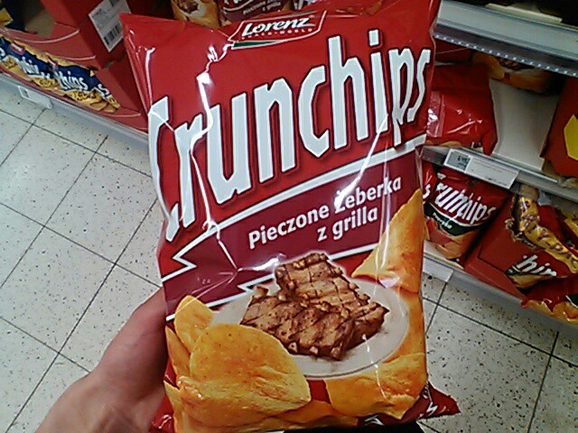 Chipsy ziemniaczane o smaku pieczonych żeberek, Crunchips tesco