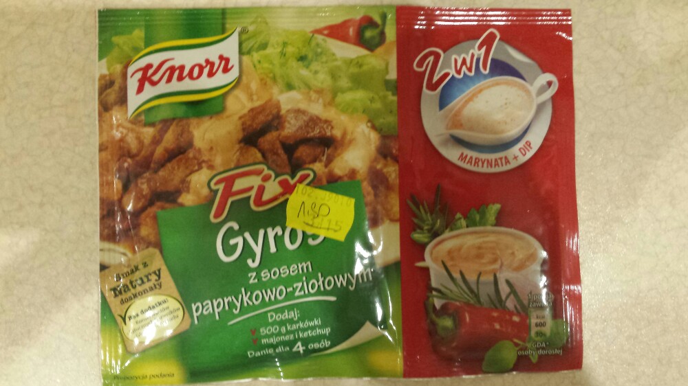Knorr Fix gyros z sosem paprykowo-ziołowym 