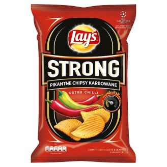 Lays strong pikantne chipsy karbowane o smaku ostre chilli 