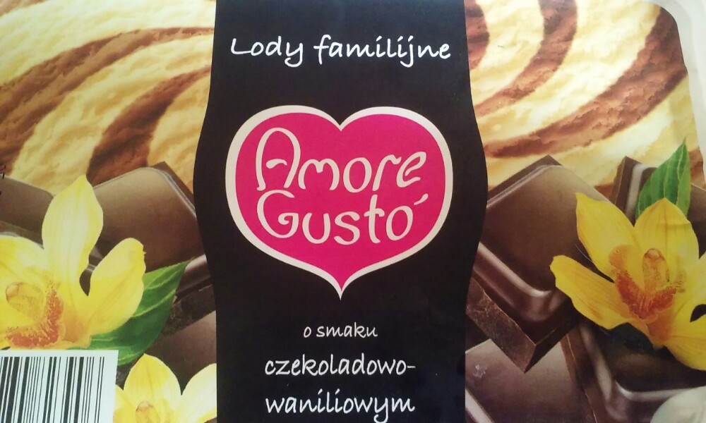 Lody familijne AMORE-GUSTO o smaku czekoladowo-waniliowym 