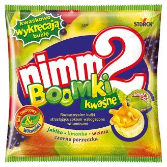 Nimm 2 - Boomki kwaśne rozpuszczalne kulki strzelające sokiem wzbogacające witaminami 