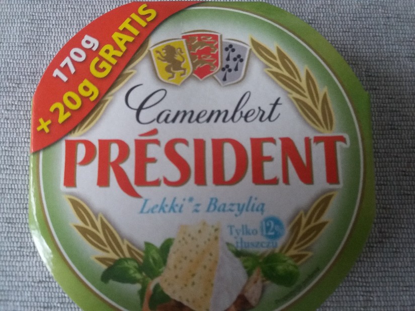 Ser Camembert Lekki z Bazylią President 