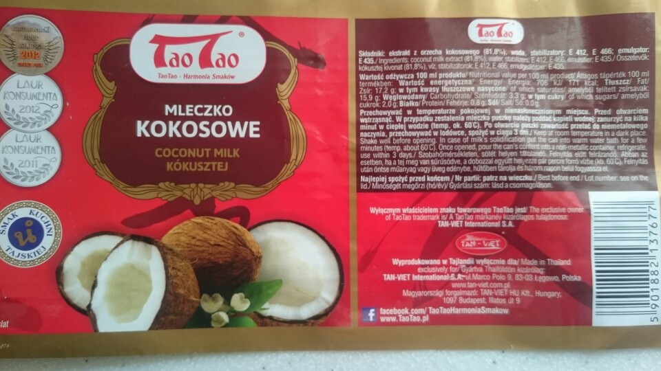 TaoTao - mleczko kokosowe 